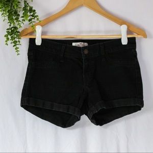 Hollister Black Low/Mid Rise Denim Shorts